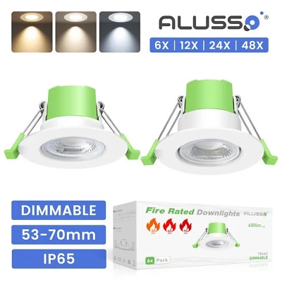 Fire Rated CCT LED Dimmable Downlight Recessed IP65 Bathroom Ceiling Spotlights - Image 1 of 4