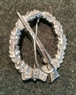 GERMAN WWII INFANTRY ASSAULT BADGE IN SILVER 1957 BUNDESREPUBLIK PATTERN