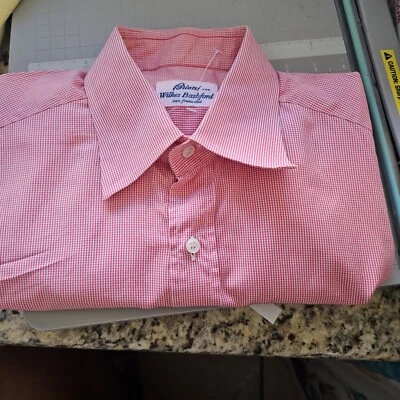Brioni Red Check Short Sleeve Shirt Neck Size 15 - Image 1 of 4
