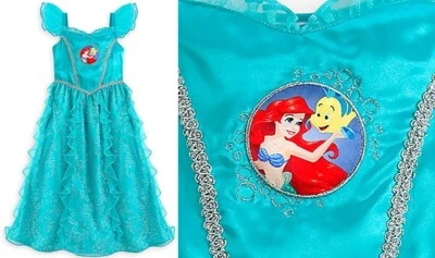 Vestido La Sirenita Ariel Tienda Disney Disfraz Camisón Camisón Sedoso Foto 1 de 4