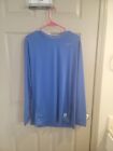 Nike Pro Combat Dri-Fit Mens Size XL Fitted Long Sleeve Shirt Blue Base Layer