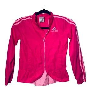 Girls Adidas 6X Barbie Pink Full Zip Long Sleeve Hoodie Jacket - Picture 1 of 10