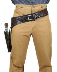 Wild West Gun Belt Holster Old Western Cowboy Leather Pistol Revolver Holder - Picture 1 of 4