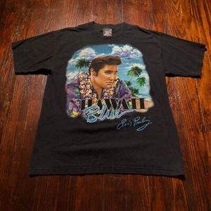 Vintage Elvis Presley Hemd Herren XL schwarz blau Hawaii MADE IN USA Trinity Products - Bild 1 von 8