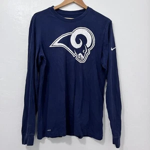 Men’s Nike Dri-Fit NFL Los Angeles Rams Navy Long Sleeve Shirt Size M - Picture 1 of 6