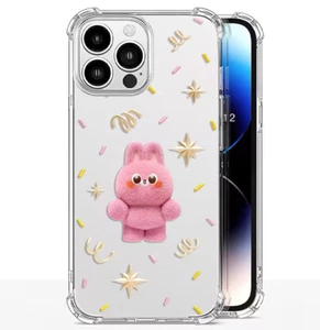 Cute Bunny Rabbit Lapin Soft Coque Cover Case For Iphone 16 Pro Max 15 14 13 12 - Photo 1 sur 5