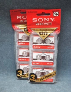 SEIS MICROCASSETTES SONY 3MC-60B DICTADO, 2 PAQUETES DE 3 CADA UNO - Imagen 1 de 1