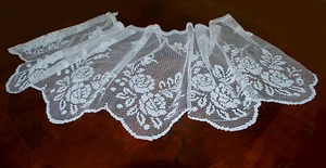 Mantovana 155x55 • Filet Ricamo a mano •Vintage - Foto 1 di 10