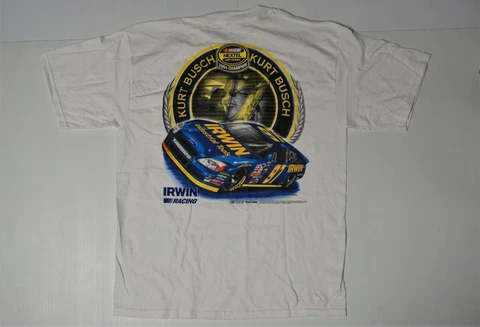 Kurt Busch #97 Irwin Tools 2004 Champion NASCAR T-shirt - Size Large Cover
