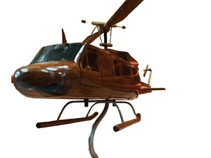 Bell 212 Mahagoni Holz Tisch Hubschrauber Modell - Bild 1 von 5