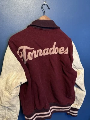Vintage 60’s Finch Sportswear Anoka Tornados Wool Leather Varsity Jacket Medium - Image 1 of 4