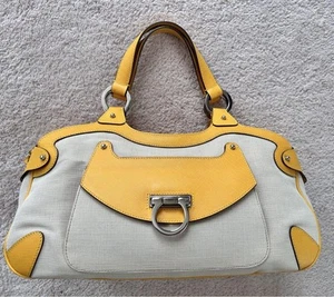 Salvatore Ferragamo Handtasche Beuteltasche Handtasche Gancini Leder gelb aut... - Bild 1 von 24