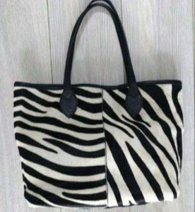 MAURIZIO TAIUTI Zebra Tote Shopper Tasche Handtasche Leder GEBRAUCHT Neuwertig - Bild 1 von 5