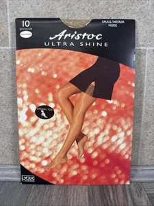 ARISTOC ULTRA SHINE SMALL/MED NUDE LACE TOP 10 DEN SANDAL TOE SEALED - Picture 1 of 11