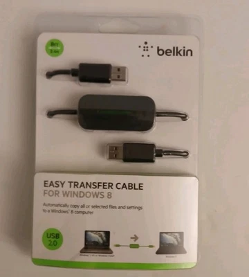 Belkin Easy Transfer Cable For Windows 8 F4U060 8830-11764 8 FT USB - Image 1 of 2