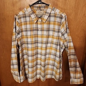 Old Ranch LS Light Cotton Flannel Plaid Button Up Shirt Women XXL Country Barn - Picture 1 of 10