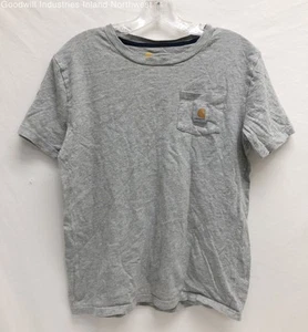 Boy's Carhartt Light Grey Short Sleeve Pocket Shirt Size Large - Picture 1 of 6