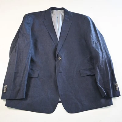 Jos A Bank 46S Navy Blue 100% Linen 1905 Mens Blazer Suit Jacket Sport Coat - Image 1 of 4