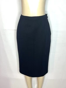 VINTAGE GINO PAOLI BLACK WOOL KNIT PENCIL SKIRT SZ 12 - Picture 1 of 4