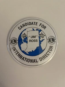Lions Jim Ross Candidate For International Director Pin Back Button P88 - Picture 1 of 3
