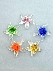 Colgantes de estrellas de mar con incrustaciones de vidrio de arte de murano con lazo de fianza - Lote de 5 - Imagen 1 de 1