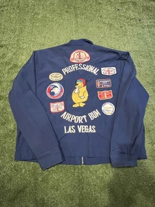 Vintage Professional Airport Bum Las Vegas Jacke Herren Navy Patches Pilot - Bild 1 von 12