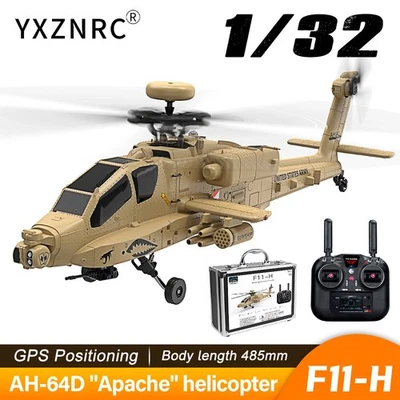 YXZNRC F11-H (AH-64D) Apache 2.4G GPS 8CH Optical Flow Positioning RC Helicopter - Image 1 of 4