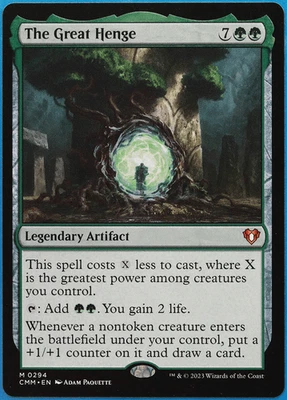 The Great Henge Commander Masters NM Green Mythic Rare CARD (506830) ABUGames - Image 1 of 2