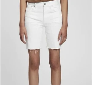 GAP White High Rise Bermuda Denim Jean Shorts (26) - Picture 1 of 4