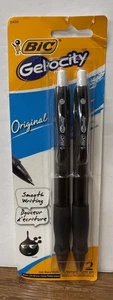 BIC Gelocity Original einziehbare Gelstifte 2er Pack schwarze Tinte glattes Schreiben NEU! - Bild 1 von 3