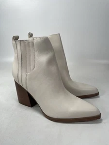 Marc Fisher Stiefeletten Größe 10M cremeweiß künstlich spitz zulaufend Western vegane MATERIE - Bild 1 von 8