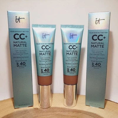 2x it Cosmetics CC+ Natural Matte Full Coverage Cream (DEEP BRONZE) - Image 1 of 4