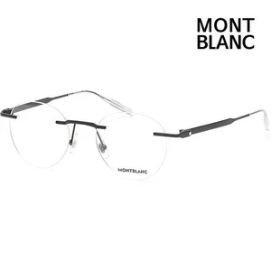 Montblanc MB0148O 001 Black Round Rimless Eyeglasses 136240782 - Picture 1 of 4
