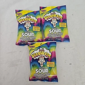 Lot Of 3 WARHEADS 2 Oz Bags Sour Sweet Fruity-HARD CANDY Extreme Sour - Picture 1 of 5