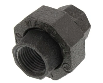 3 Pack Ward MFG 1/2”x1/2” Black Malleable Iron 300LB Union - D.B300U - Image 1 of 4