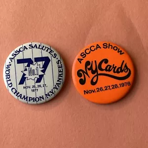 ASCCA SALUTES N.Y. YANKEES 1977 World Series Champion / 1976 Pinback Buttons - Bild 1 von 13