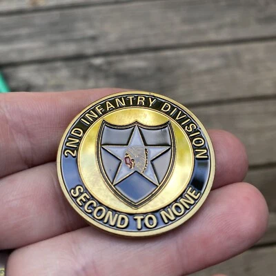 United States Army 2nd Infantry Division Challenge Coin Second To None 🇺🇸 USA - Image 1 of 4