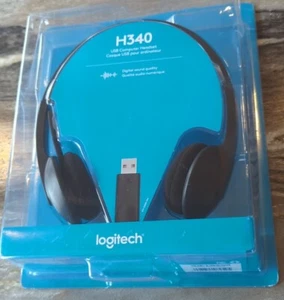 Logitech H340 USB Computer Headset Noise Cancelling Mic Digital Sound Quality - Picture 1 of 10