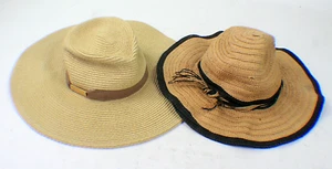 Marcus Adler & Vince Camuto Paper Hats Floppy Round Vacation Beach Fashion EX - Picture 1 of 13