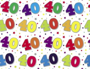1 Blatt Geschenkpapier 40. Geburtstag Geschenkpapier Alter 40 Geburtstag Geschenkpapier - Bild 1 von 1
