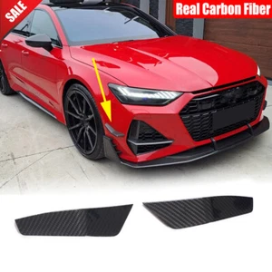 Parachoques delantero de fibra de carbono real apto para Audi RS7 2020UP canards aletas divisores - Imagen 1 de 12