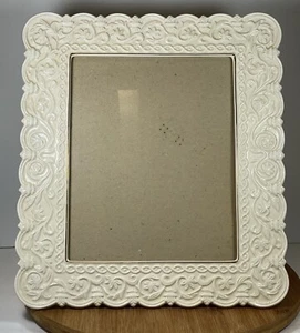 Vintage Keramik Hochzeit Rahmen Größe 13,5”x12,5” Elfenbein (Bild 7,5”x9,5”) - Bild 1 von 5