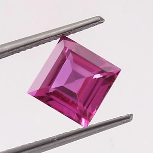 AAA Natural Flawless Ceylon Pink Sapphire Loose Square Cut Gemstone 8x8 MM - Picture 1 of 4