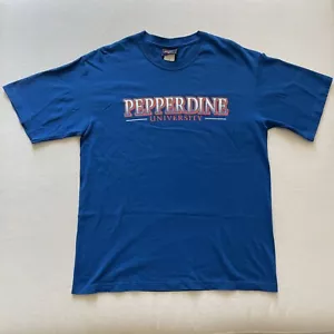 Vintage Pepperdine University Shirt Jansport Adult Large Blue 90s Malibu Mens - Picture 1 of 9