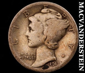 1917-S Mercury Dime - Scarce Better Date No Reserve #B8630 - Picture 1 of 2