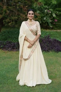 Damen Kleidung Hochzeit Party Bollywood Lehenga Indien Pakistan Lengha Choli - Bild 1 von 8