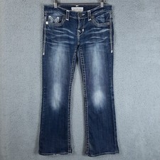 Big Star Jeans Women's 27R (Actual 32x30) LIV Bootcut Low Rise Distressed Dark