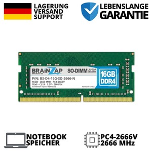 16GB DDR4 RAM PC4-2666V 1Rx8 2666 MHz 1.2V Notebook Laptop Arbeitsspeicher CL19