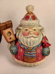 Derevo Folk Art Home For The Holidays Santa With Bird Figure IOB - Picture 1 of 18