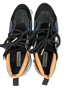 Steve Madden Womens Cliff Sneaker Black /blue/orange Size 10 M - Picture 1 of 5